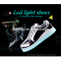 Unisexe Femmes Hommes USB Chargeur Lumière Flashing Sneakers Chaussures LED